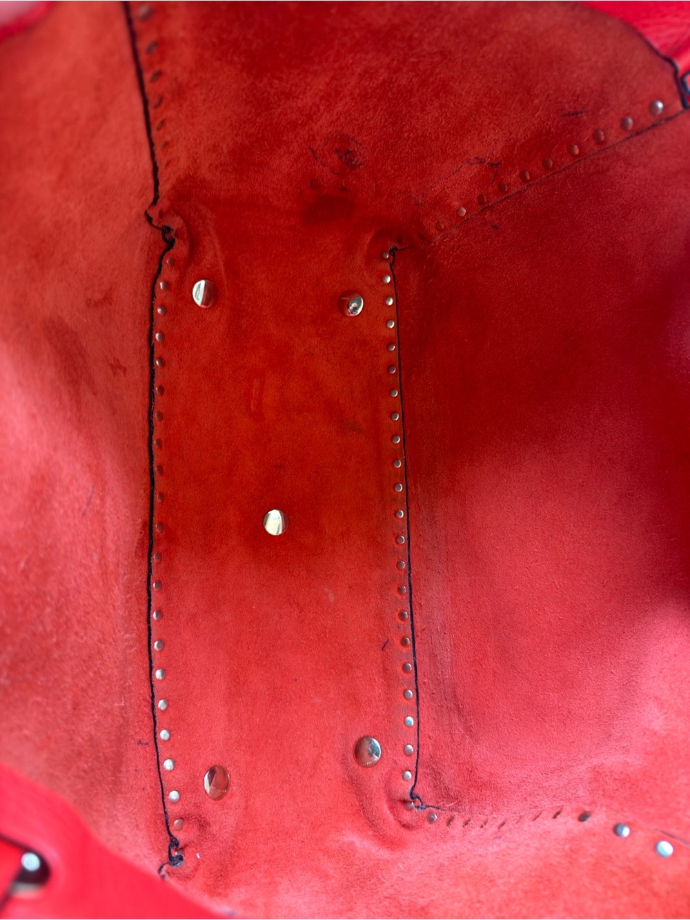 VALENTINO GARAVANI ROCKSTUD RED LEATHER Carryall Tote Bag w/ COA Stunning! - Picture 15 of 17